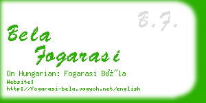 bela fogarasi business card